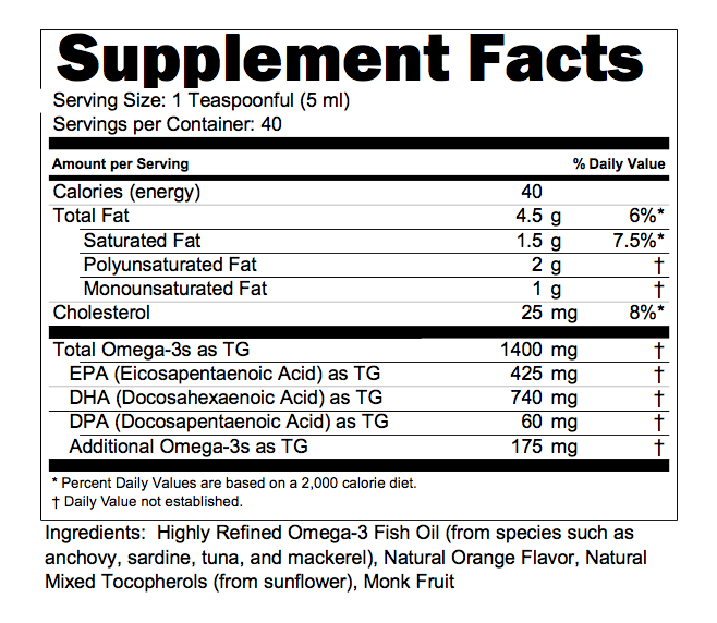 DHA Omega 3 Fish Oil Liquid 200ml New Formula 3Care Therapeutics